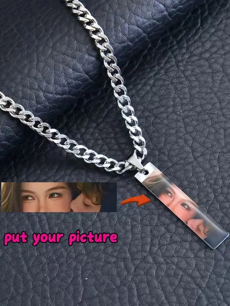 Personalize Photo Necklace Coloured Eye/Half Face Engraving Necklaces Couples Necklace With Customized Name Valentine's Day Gift