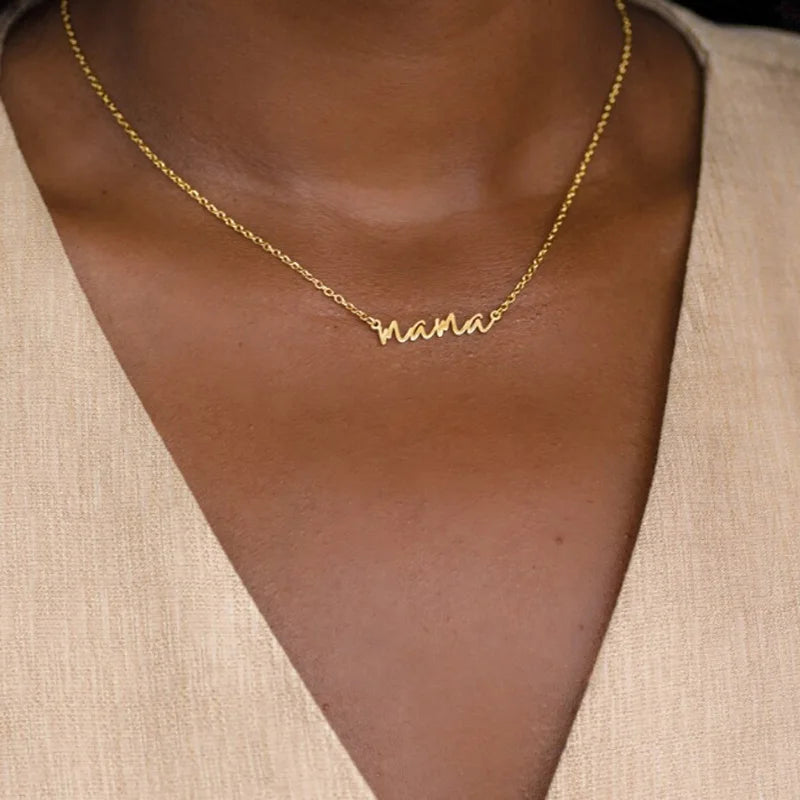 Stainless Steel Custom Name Necklaces With Heart Vintage Letter Choker Necklaces For Women Fashion Jewelry Valentine's Day Gifts
