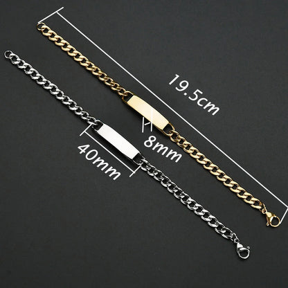 Letdiffery Personalized Eyes Photo Bracelets Stainless Steel Custom Laser Engrave Picture Name Date Men Women Kids Bracelet Gift