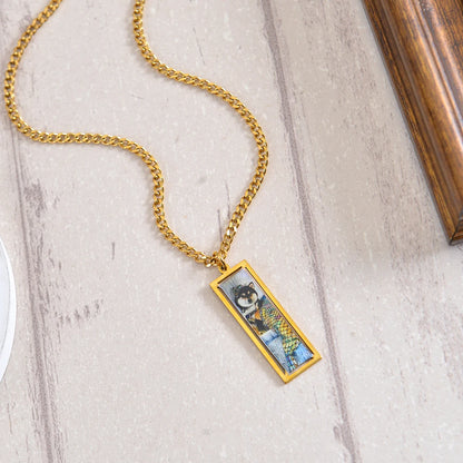 Personalize Photo Necklace Coloured Eye/Half Face Engraving Necklaces Couples Necklace With Customized Name Valentine's Day Gift