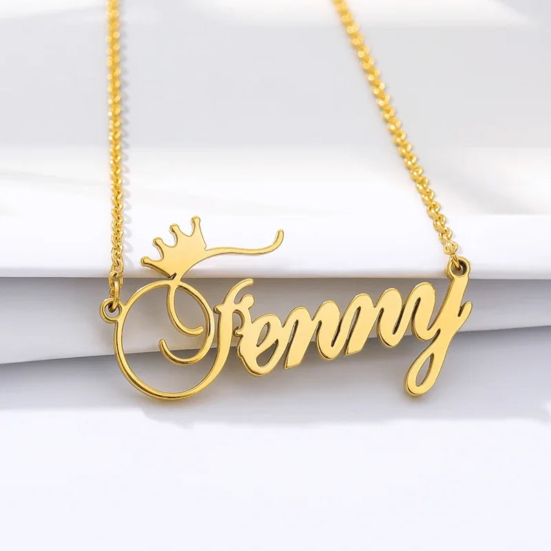 Stainless Steel Custom Name Necklaces With Heart Vintage Letter Choker Necklaces For Women Fashion Jewelry Valentine's Day Gifts