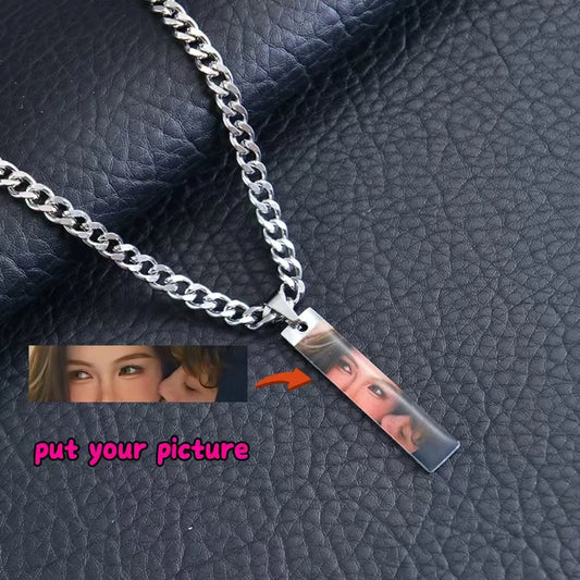 Personalize Photo Necklace Coloured Eye/Half Face Engraving Necklaces Couples Necklace With Customized Name Valentine's Day Gift