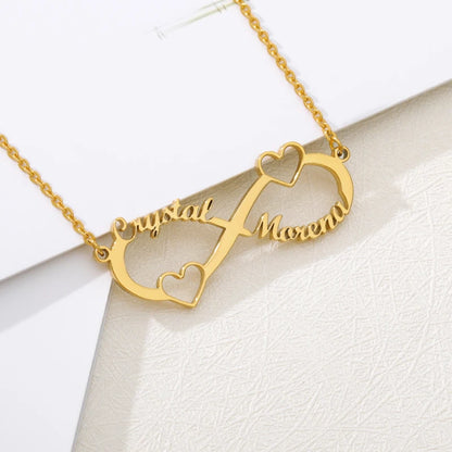 Stainless Steel Custom Name Necklaces With Heart Vintage Letter Choker Necklaces For Women Fashion Jewelry Valentine's Day Gifts