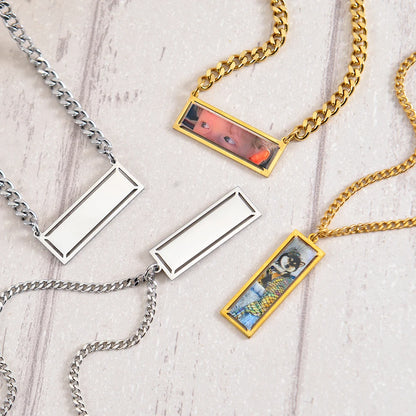 Personalize Photo Necklace Coloured Eye/Half Face Engraving Necklaces Couples Necklace With Customized Name Valentine's Day Gift