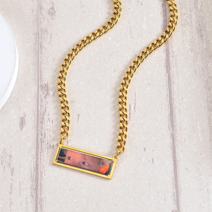 Personalize Photo Necklace Coloured Eye/Half Face Engraving Necklaces Couples Necklace With Customized Name Valentine's Day Gift