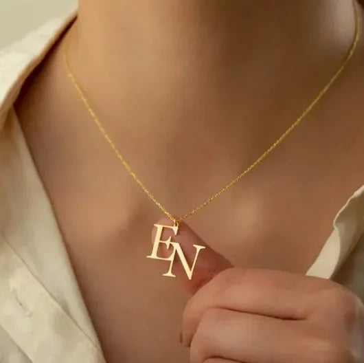 Stainless Steel Custom Name Necklaces With Heart Vintage Letter Choker Necklaces For Women Fashion Jewelry Valentine's Day Gifts