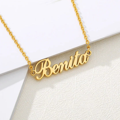 Stainless Steel Custom Name Necklaces With Heart Vintage Letter Choker Necklaces For Women Fashion Jewelry Valentine's Day Gifts